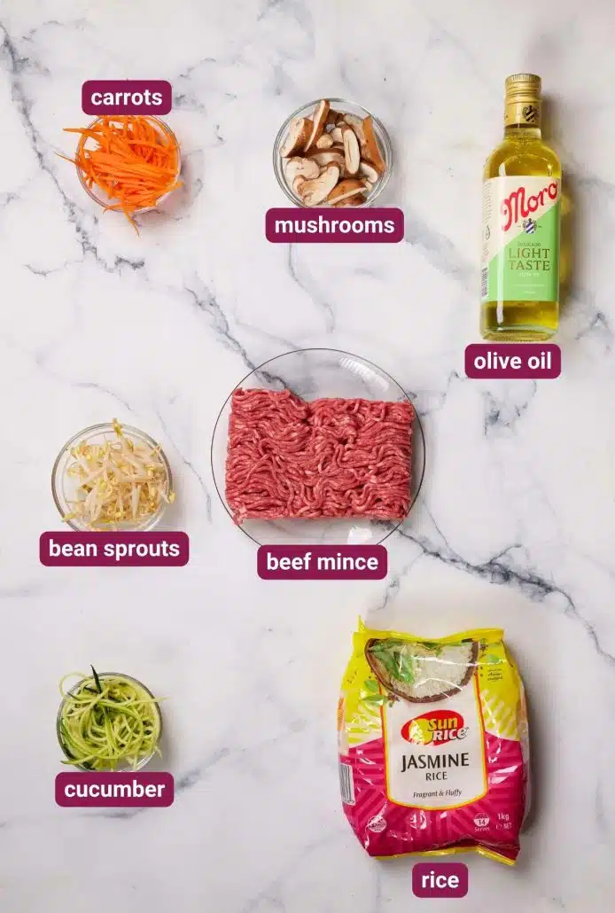 What you will need to make Bibimbap from Dinners 4