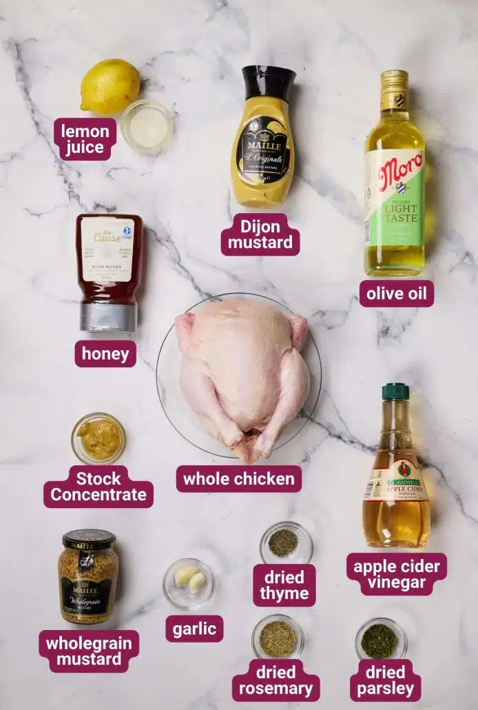What you will need to make Mustard, Honey & Herb Roast Chicken from Dinners 4