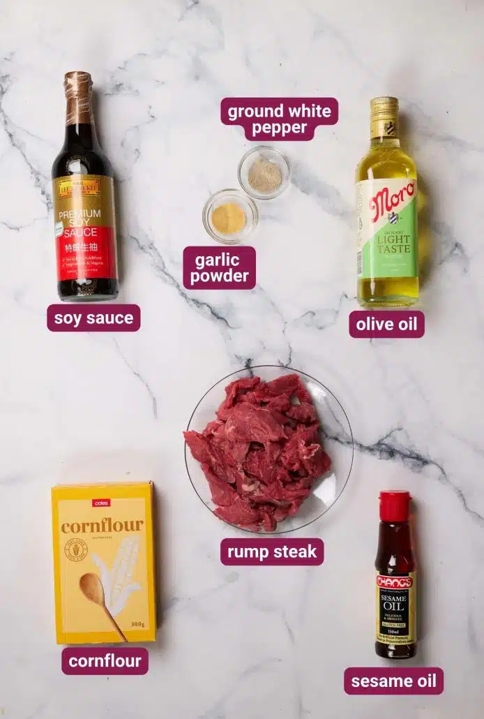 What you will need to make Rainbow Beef Stir Fry from Dinners 4