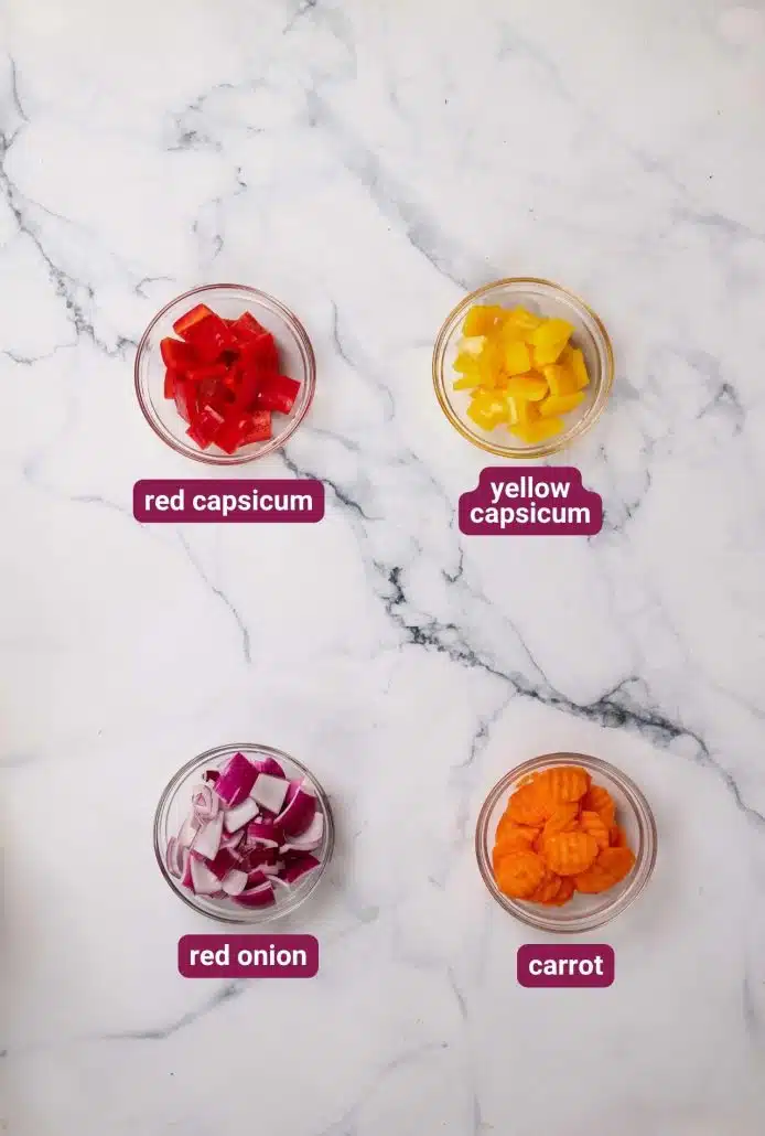 What you will need to make Rainbow Beef Stir Fry from Dinners 4