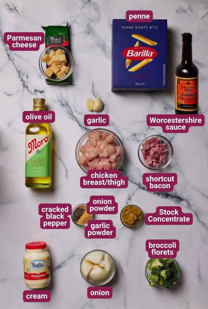 What you will need to make Creamy Chicken, Bacon & Broccoli Pasta from Dinners 4