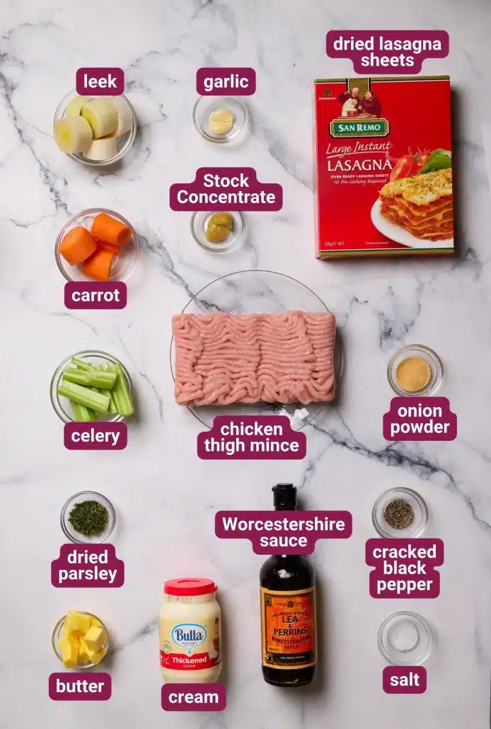 What you will need to make Lazy Chicken Lasagna from Dinners 4