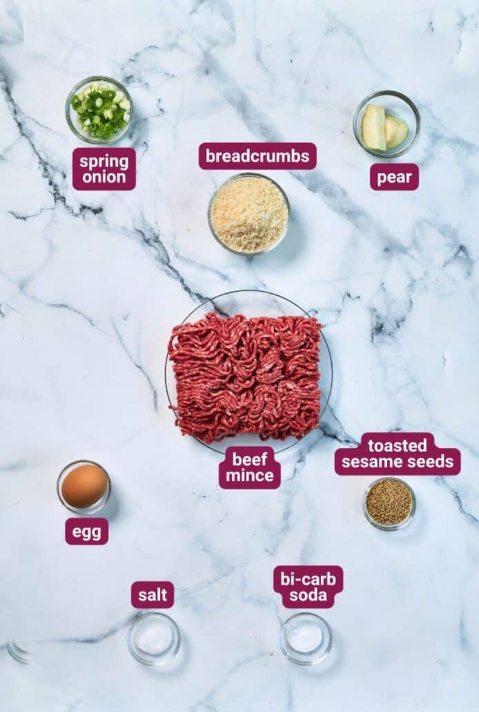 What you will need to make Bulgogi Beef Burgers from SkinnyAsia2