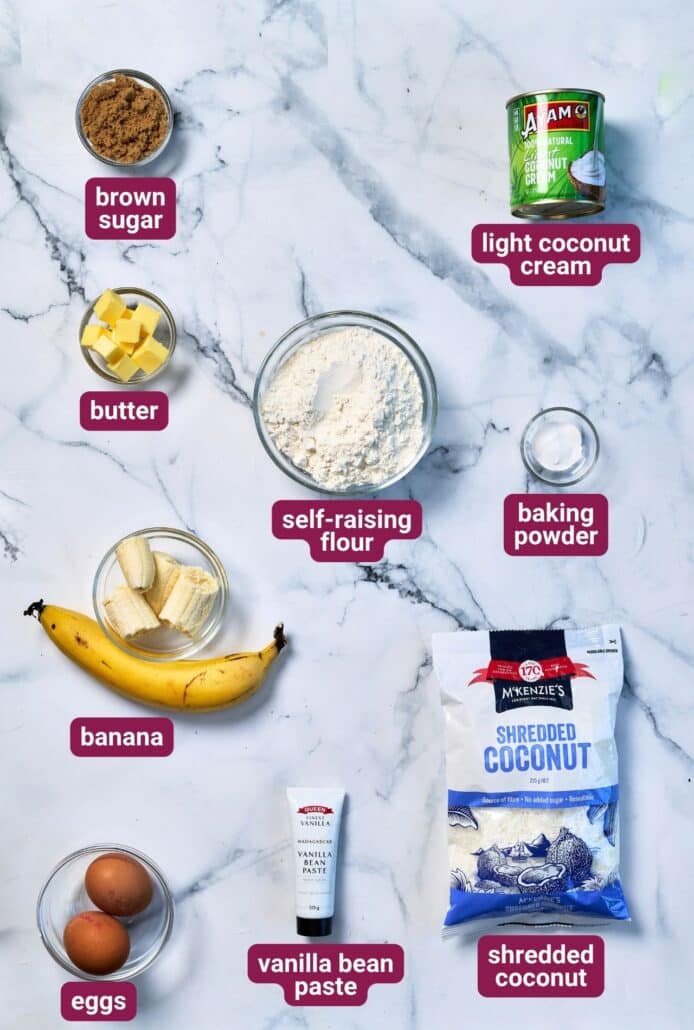 What you will need to make Coconut Banana Pancakes with lime coconut drizzle from SkinnyAsia2