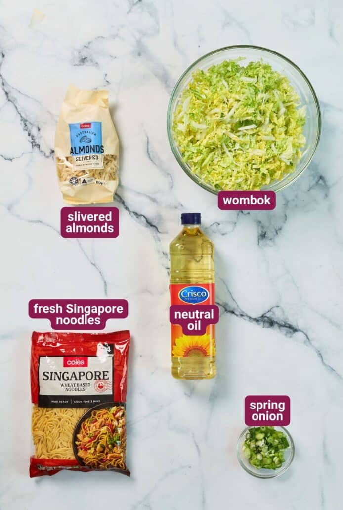 What you will need to make Crispy Noodle Wombok Salad from SkinnyAsia2