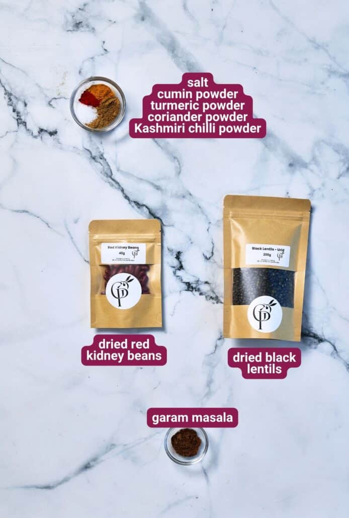 What you will need to make Dal Makhani (Buttery Lentils) from SkinnyAsia2