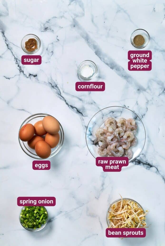 What you will need to make Egg Foo Young (Chinese-style Omelette) from SkinnyAsia2
