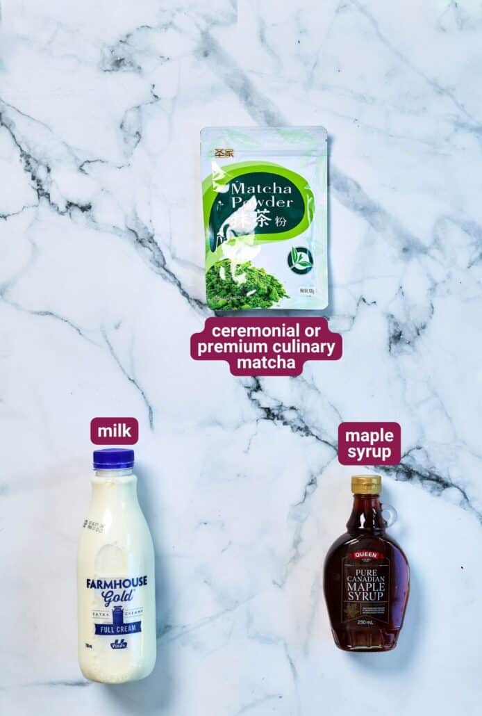 What you will need to make Iced Matcha Latte with Strawberry Cold Foam from SkinnyAsia2