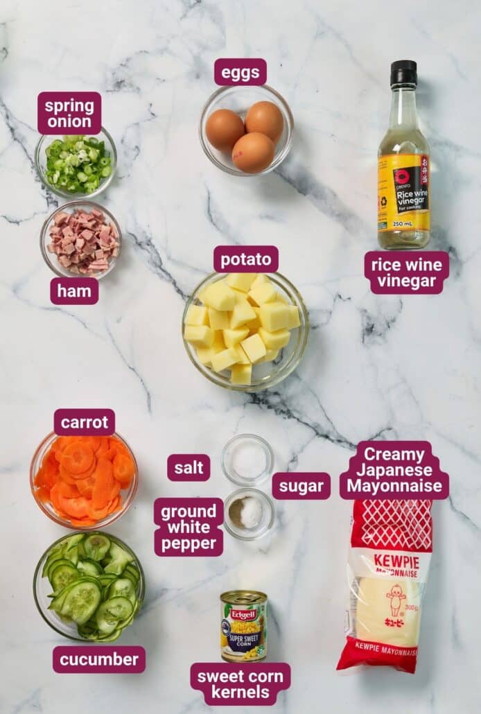 What you will need to make Japanese Potato Salad from SkinnyAsia2