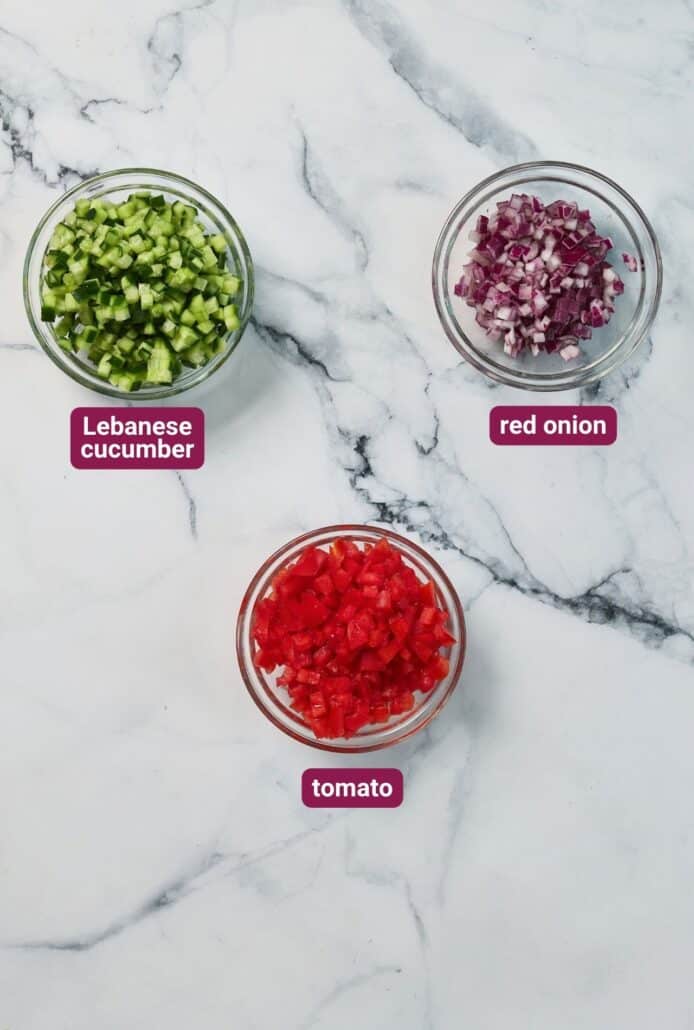 What you will need to make Kachumber Salad from SkinnyAsia2