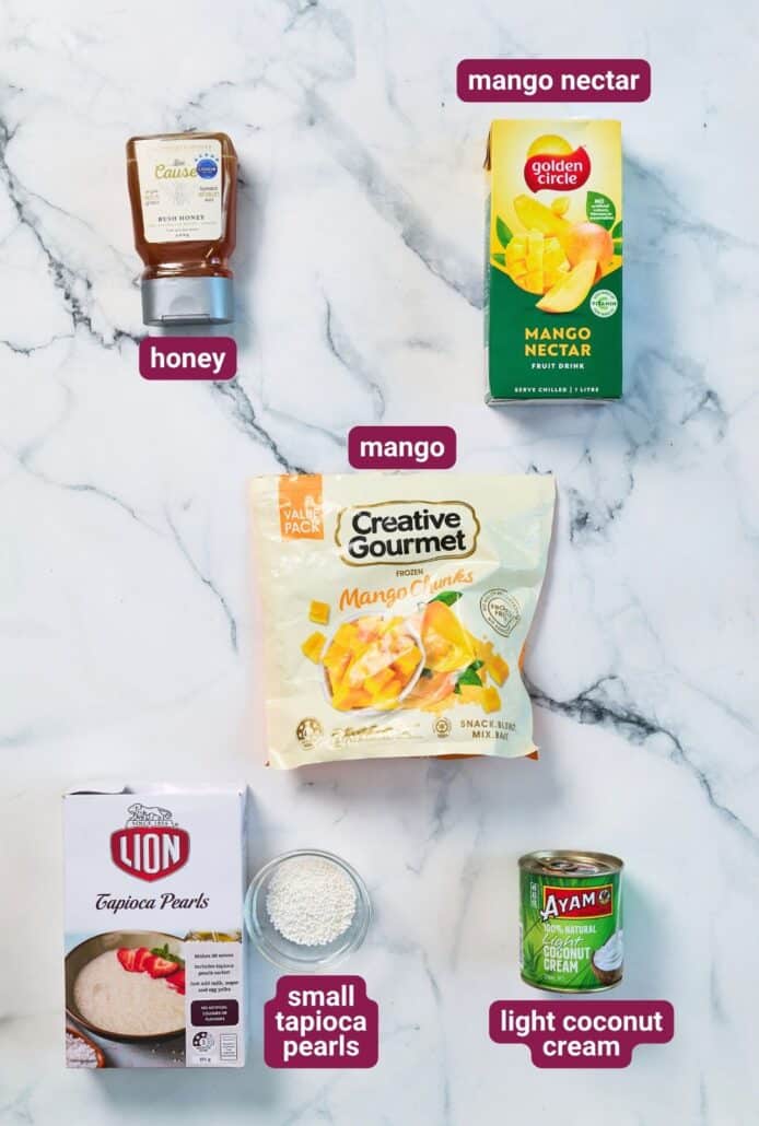 What you will need to make Mango Sago (Hong Kong Mango & Sago Dessert) from SkinnyAsia2