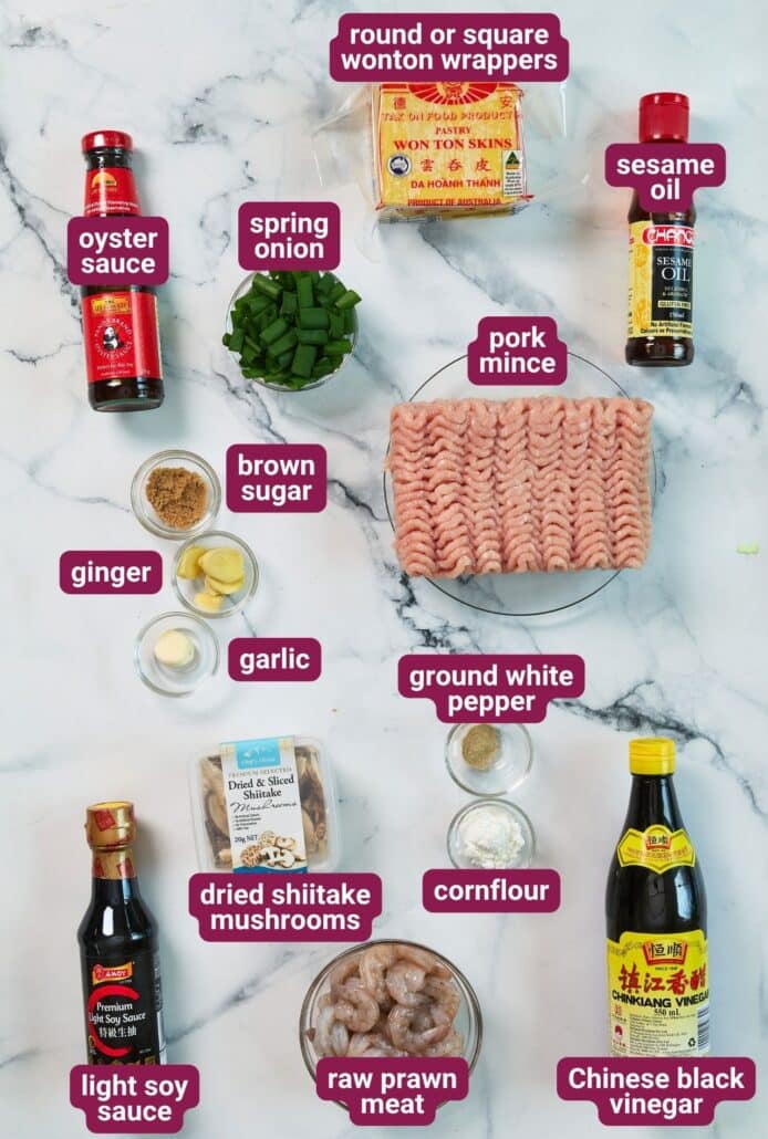 What you will need to make Pork & Prawn Siu Mai Dumplings from SkinnyAsia2