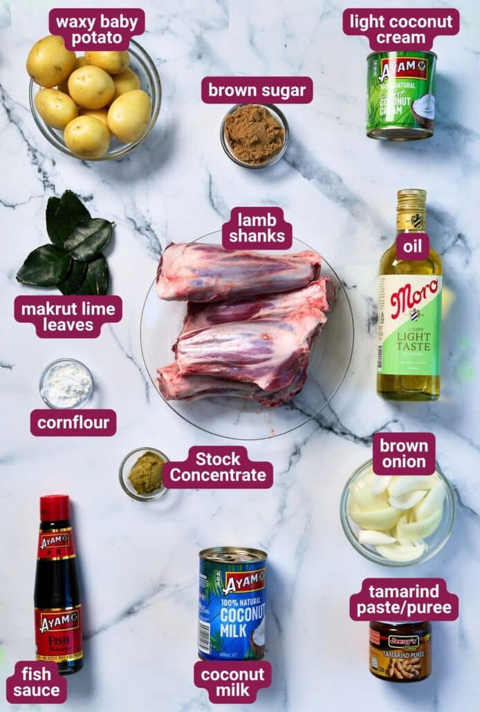 What you will need to make Slow Cooked Massaman Lamb Shanks from SkinnyAsia2