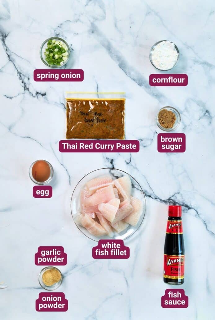What you will need to make Thai Fishcakes with Tamarind Peanut Sauce from SkinnyAsia2