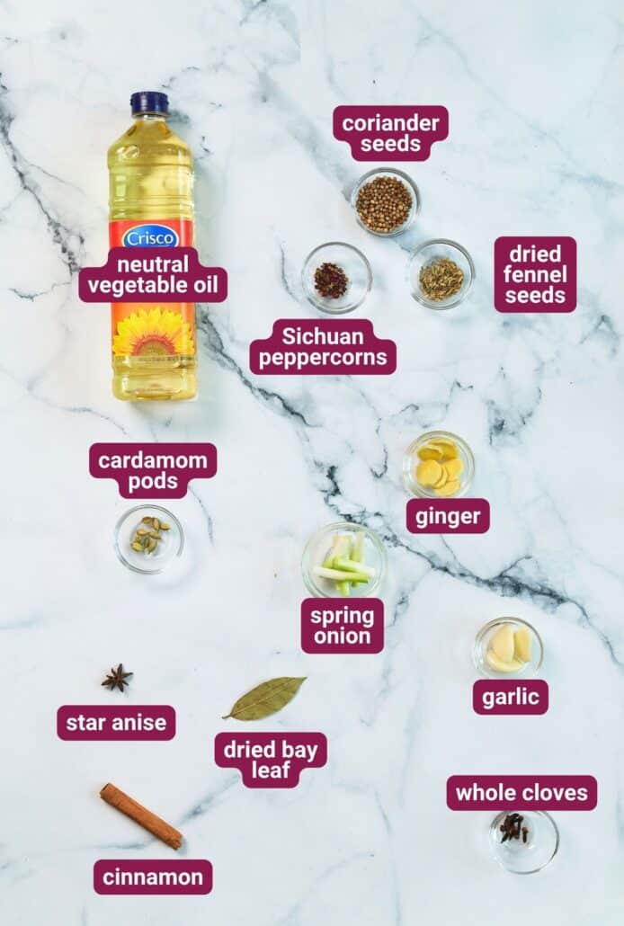 What you will need to make Ultimate Chilli Crisp from SkinnyAsia2