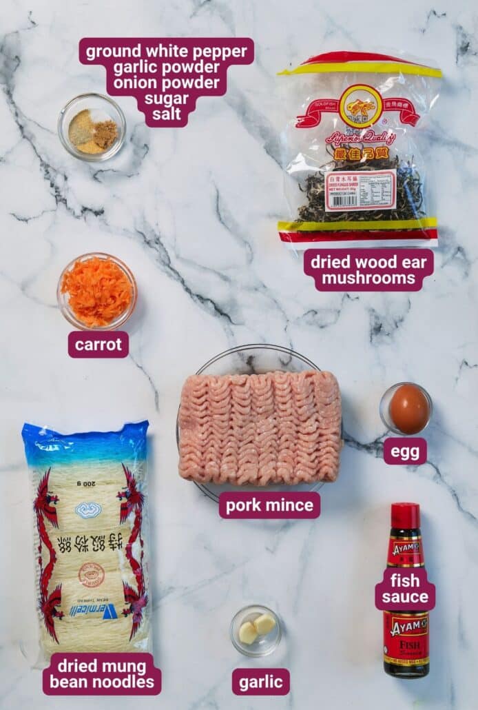 What you will need to make Vietnamese Spring Rolls from SkinnyAsia2