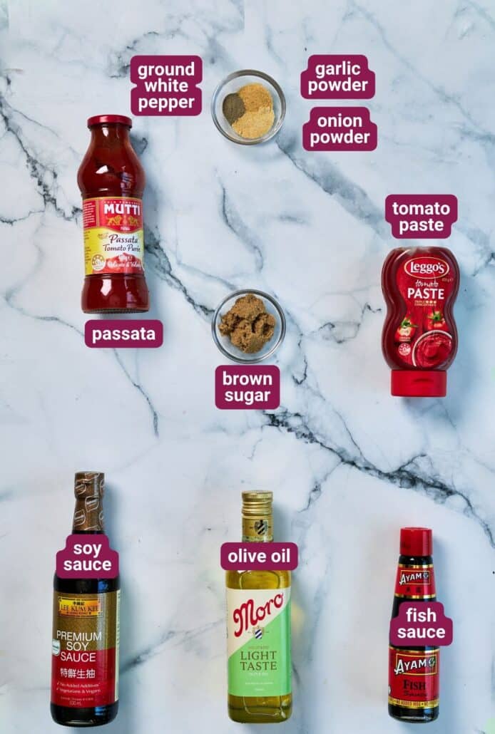 What you will need to make Vietnamese Meatballs in tomato sauce (Xíu Mại) from SkinnyAsia2