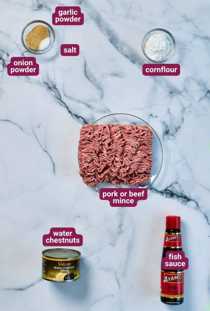 What you will need to make Vietnamese Meatballs in tomato sauce (Xíu Mại) from SkinnyAsia2
